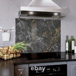 Glass Splashback Kitchen Cooker Panel N'importe Aucune Taille Pierre Naturelle Marbre Granite Or