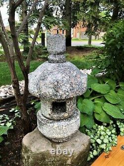 Granite Naturelle Lanterne Japonaise Coupée À La Main-misaki D30cm