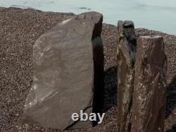 Grey Chunky Welsh Slate Percé Monolith Caractéristique De L'eau 900mm Jardin Paysage