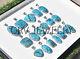 Lot En Gros De 25 Pendentifs En Pierre De Turquoise Naturelle Plaqués Argent 925 Wh-40