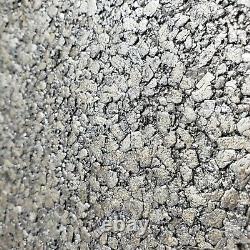 Moderne Charcoal Argent Gris Big Chip Stone Naturel Mica Fond D'écran Plain Texturé