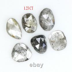 Morceau De Collier Naturel Diamant Noir Gris Couleur 1.23 Ct 4.75 MM Rose Coupe Kr2439