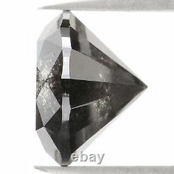 Naturel Lisse Rond Noir Gris Couleur Diamant 1.66 Ct 7.15 MM Brillant Cut L1213