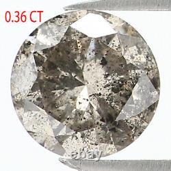 Naturel Lose Rond Noir Gris Couleur Diamant 0,36 Ct 4,30 MM Brillant Coupe L1111