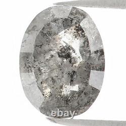 Naturel Ovale Ovale Noir Gris Couleur Diamant 0.99 Ct 6.65 MM Ovale Rose Cut L1190
