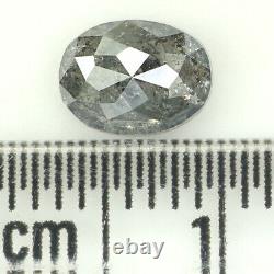 Naturel Ovale Ovale Noir Gris Couleur Diamant 0.99 Ct 6.65 MM Ovale Rose Cut L1190