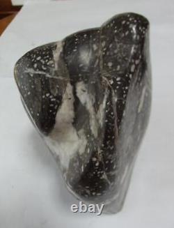 Objet en pierre naturelle gris foncé, L7,4 x P5,1 x H4,3, 9,5 livres