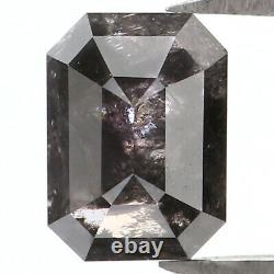 Oreiller Naturel Émeraude Noir Gris Couleur Diamant 1,04 Ct 6,55 MM Rose Cut L1354