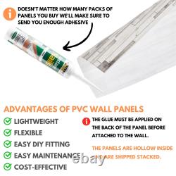 Panneaux de revêtement mural en plastique PVC à effet de pierre, carrelage de revêtement décoratif