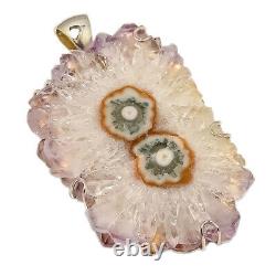 Pendentif en argent massif 925 avec stalactite d'améthyste 3,25 x 2 USP126