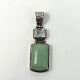 Pendentif En Jade En Argent Sterling 925 + Autre Pierre