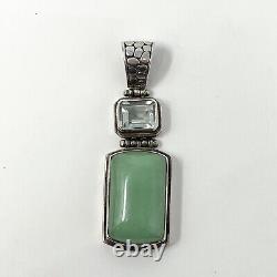 Pendentif en jade en argent sterling 925 + autre pierre