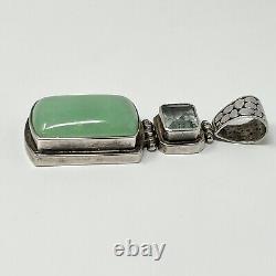 Pendentif en jade en argent sterling 925 + autre pierre