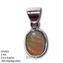 Pendentif en opale 1,4 CT Collier médaillon en pierre précieuse Argent sterling Australie SP1355