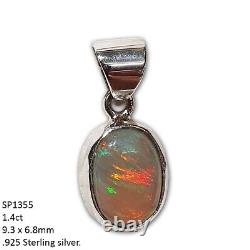 Pendentif en opale 1,4 CT Collier médaillon en pierre précieuse Argent sterling Australie SP1355