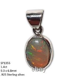 Pendentif en opale 1,4 CT Collier médaillon en pierre précieuse Argent sterling Australie SP1355