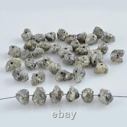 Perles de diamant brut gris naturel irrégulières pour la fabrication de bijoux