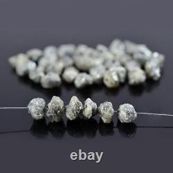 Perles de diamant brut gris naturel irrégulières pour la fabrication de bijoux