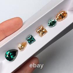 Pierre Moissanite multi couleur naturelle VVS taille brillant GRA pierre précieuse lâche bijoux
