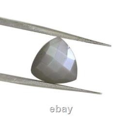 Pierre gemme naturelle en forme de trillon de pierre de lune grise, coupe à damier, 5x5mm à 6x6mm