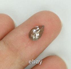 Poire En Diamant Naturel Gris Brun Couleur I3 Clarté 7.10 MM 0.63 Ct L7355