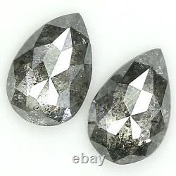 Poire Naturelle Jaune Couleur Gris Noir Diamant 0,68 Ct 5,80 MM Poire Rose Cut L1087