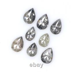 Poire Naturelle Loose Diamond Noir Gris Couleur 1.23 Ct 3.83 MM Rose Cut N1894