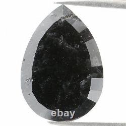 Poire Naturelle Poire Gris Noir Couleur Diamant 3,38 Ct 12,25 MM Poire Rose Coupe L1161