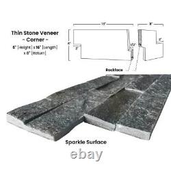 Revêtement en pierre naturelle Prestige Stone and Granite 6Hx16Wx8D Stone 2-Box Gray