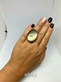 Roberto Coin 18k Yellow Gold Large 30mm Chrystal & Mother Of Pearl Coctail Ring