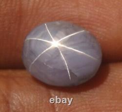 Saphir étoilé gris bleuâtre de 4,82 carats, 100 % naturel, forme ovale, pierre précieuse du Sri Lanka