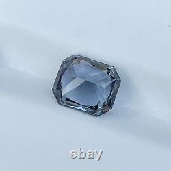 Spinelle gris bleu naturel de 3,11 carats, taille radiante, pierre précieuse non montée