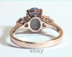 Star Sapphire Natural Genuine Gemstone Diamond Rose Gold Lady’s Ring Rfk, 387