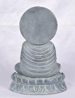 Statue de Bouddha en pierre, gris naturel, idole bénie, symbole de paix, savoir-faire raffiné
