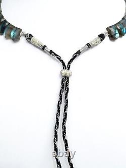 Stunning Labradorite Gemstone Beaded Necklace Cadeau pour bijoux de mariage 16 pouces de longueur