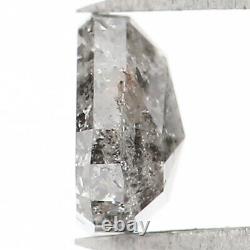 Triangle Naturel De Couleur Gris Noir Diamant 0,66 Ct 5,25 MM Rose Cut L1334