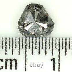 Triangle Naturel De Couleur Gris Noir Diamant 0,66 Ct 5,25 MM Rose Cut L1334