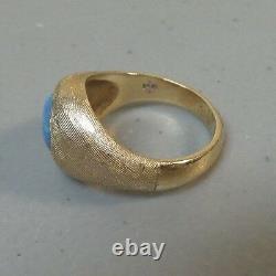 Vintage 14k Yellow Gold & Cabochon Fire Opal Ring, Taille 7,25 Évalué $1250.00
