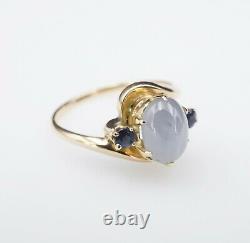 Vintage 14k Yellow Gold Natural Star Sapphire Ring Taille 7.5 Rg2686