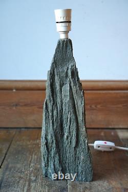 Vintage MID Century Monolith Standing Stone Rock Lampe De Table Éclairage Naturel