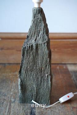 Vintage MID Century Monolith Standing Stone Rock Lampe De Table Éclairage Naturel